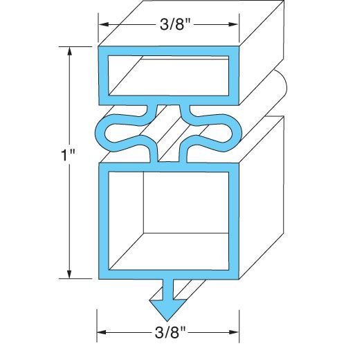 TRUE 174A Refrigerator Door Gasket, 3/8" MAG, 1/8" X 54 1/8"