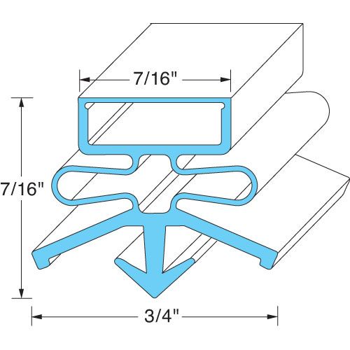 TRUE 810815 Black Drawer Gasket W? Dart Mount, 7/16" Magnet and 3/4" Base 