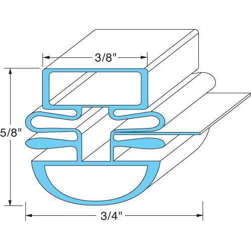 Turbo Air P2R3300200 Refrigerator Door Gasket 27" x 62"