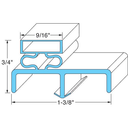 Victory 50600803 1/4" X 58" MAG Gray Door Gasket W/ Snap-In Mount