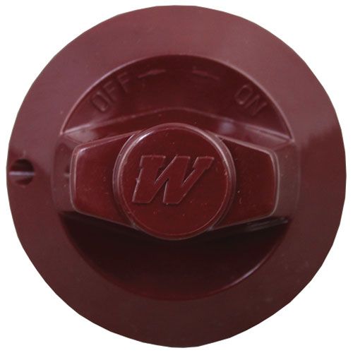 Vulcan Hart VH719255-00012 Red Knob W/set Screw, Burner Valve Knob , D-Stem Flat Down